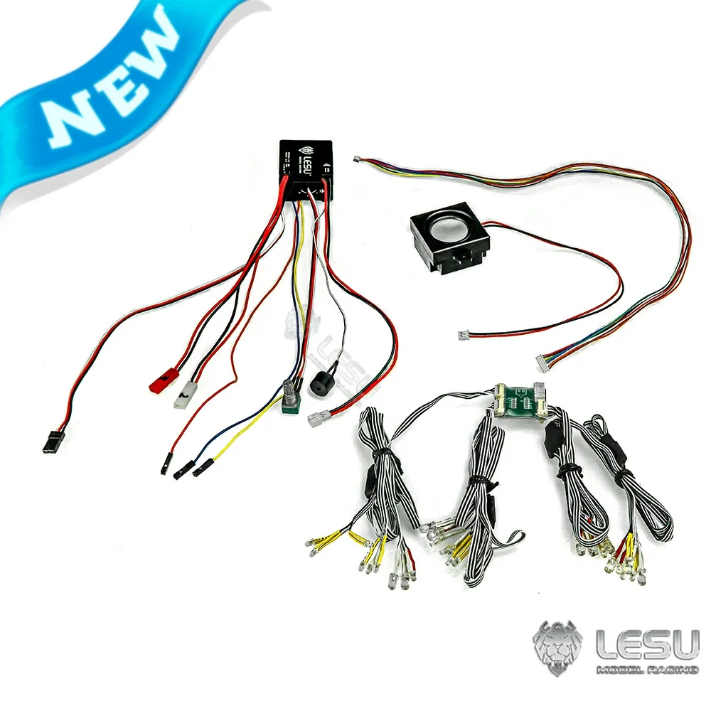 LESU-sistema de sonido de luz LED para camión volquete teledirigido, conjunto para vehículos de construcción, accesorios mejorados, TH23021, 1/14