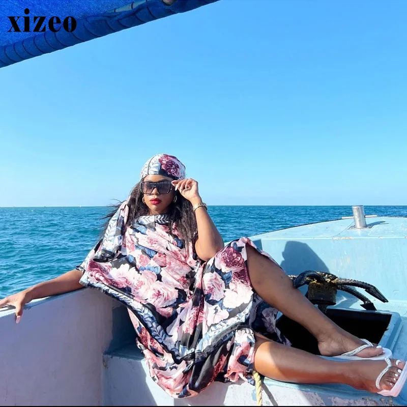 Africa beach Party Elegant holiday party Dress Muslim Abaya kaftan Bazin silk Gown Sexy Lady Party maxi fashion beach dress