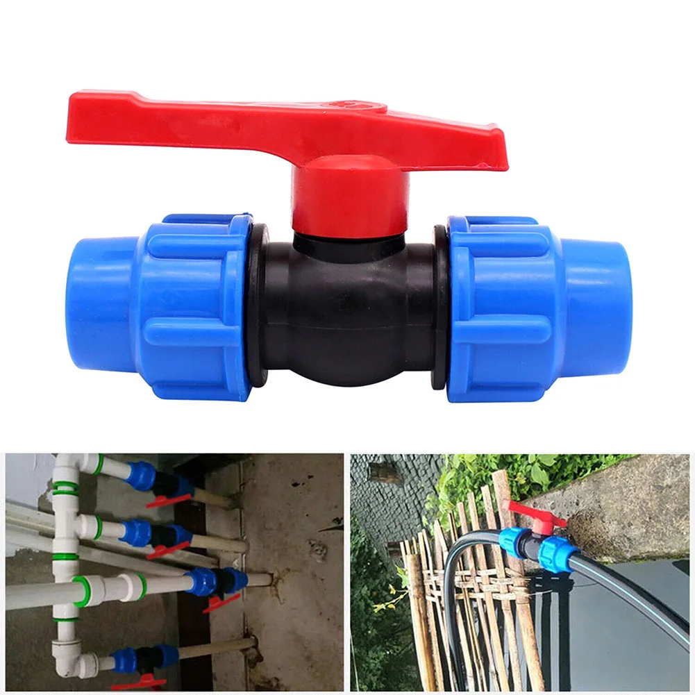 PE Pipe Ball Valve with Interchangeable Handle External Thread Stop Valve Fitting 202532mm High Pressure Resistance