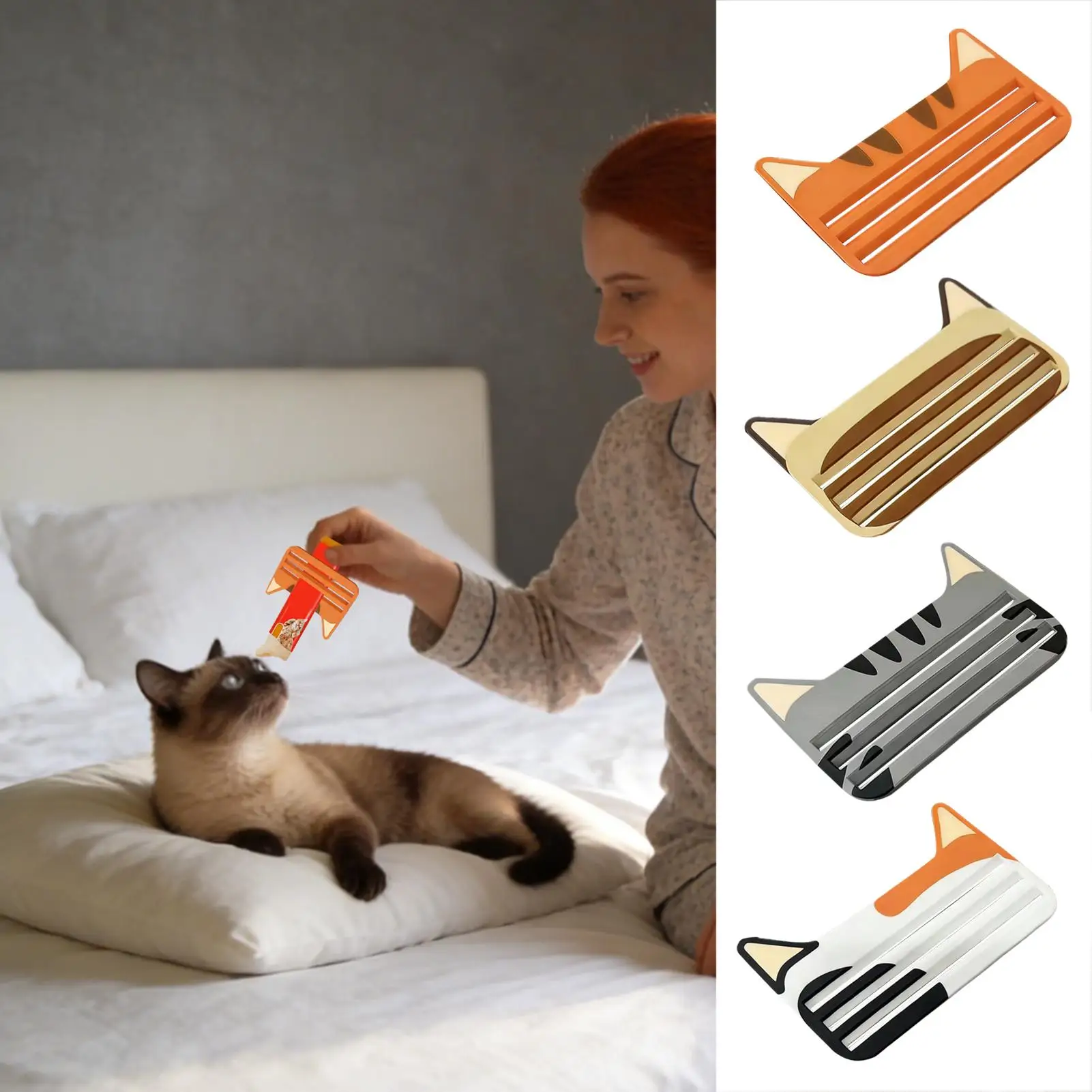 Cat Food Extruder for Homemade Treats 3D Catnip Strip Squeezer Mold Reusable Pet Snack Maker Tool DIY Cat Food Press for Kittens
