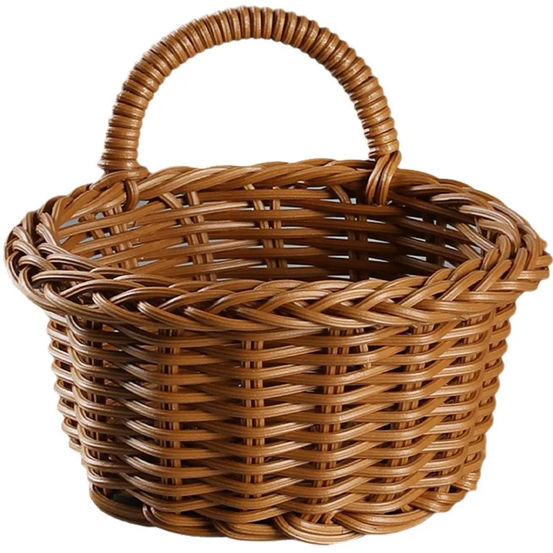 

storage Plastic rattan wall-mounted basket Free storage Onion, ginger and garlic decorative flower