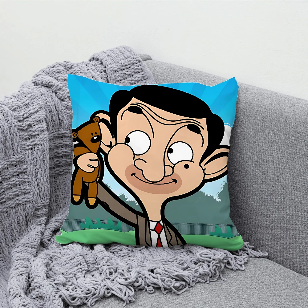 Cartoon Mr B-BeanS Funny Pillow Case Pillow Case Soft Cushion Cases for Farmhouse Sofa Decor Home Decorations and Protector