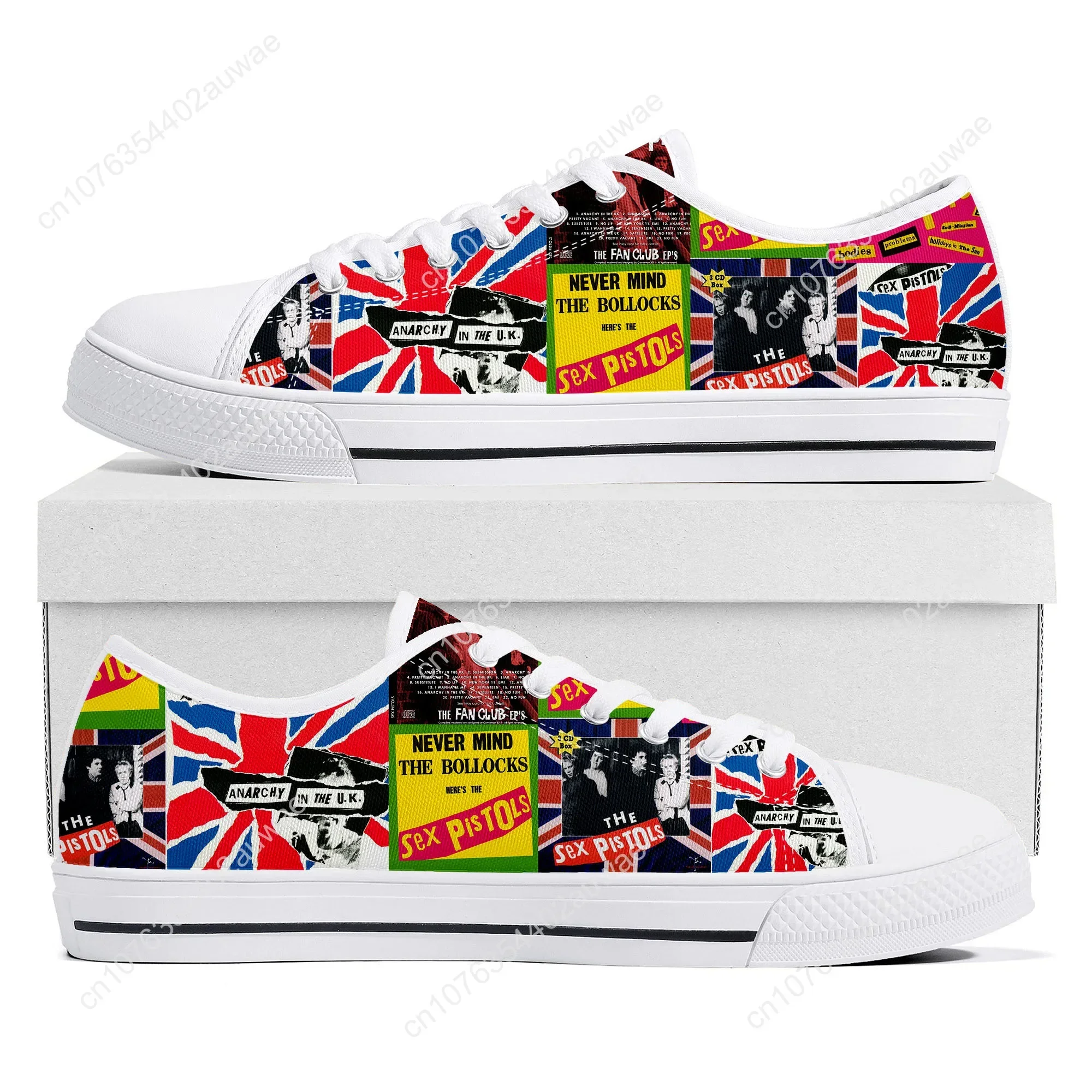 Pistole del sesso Punk Rock Band Low Top Sneakers di alta qualità uomo donna adolescente Sneaker di tela scarpe Casual da coppia scarpe personalizzate