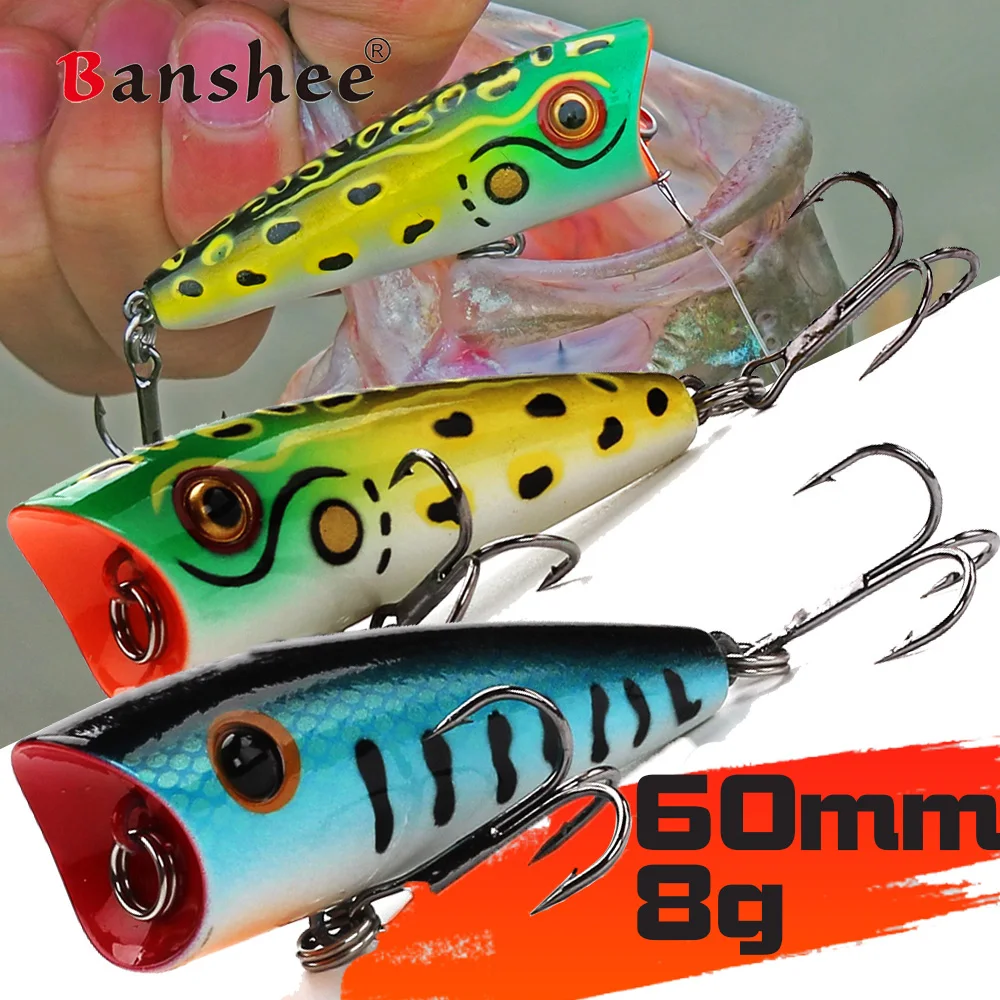 60mm 8g Japan Popper Lure For Fishing Floating Rattling Baits Poper Topwater Hard Bait Artificial Wobblers For Bass Pike Perch