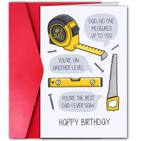 1 pc funny Father's Day card, creative character greeting card, the best gift for your friends