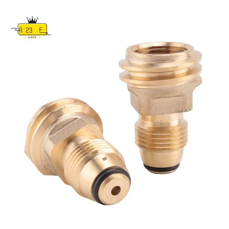 

A23E-2Pcs Propane Gas Adapter Converts POL LP Tank Service Valve To QCC1/Type1 Outlet Brass Adapter Adapter