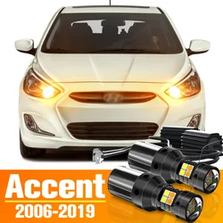 2pcs Dual Mode LED Turn Signal+Daytime Running Light DRL Accessories For Hyundai Accent 3 4 5 2006-2019 2010 2011 2012 2017 2018