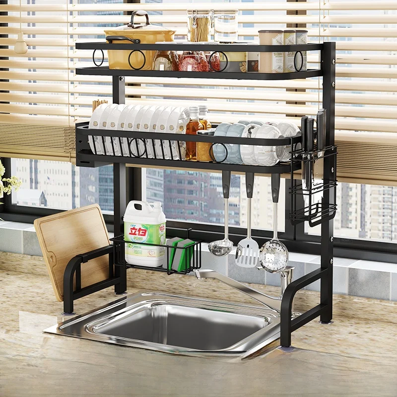 

Stainl Steel Kitchen Sink Di Drainer Ra Nordic Sle Rectangular ape Floor Standing Diware Storage elf for Home Use