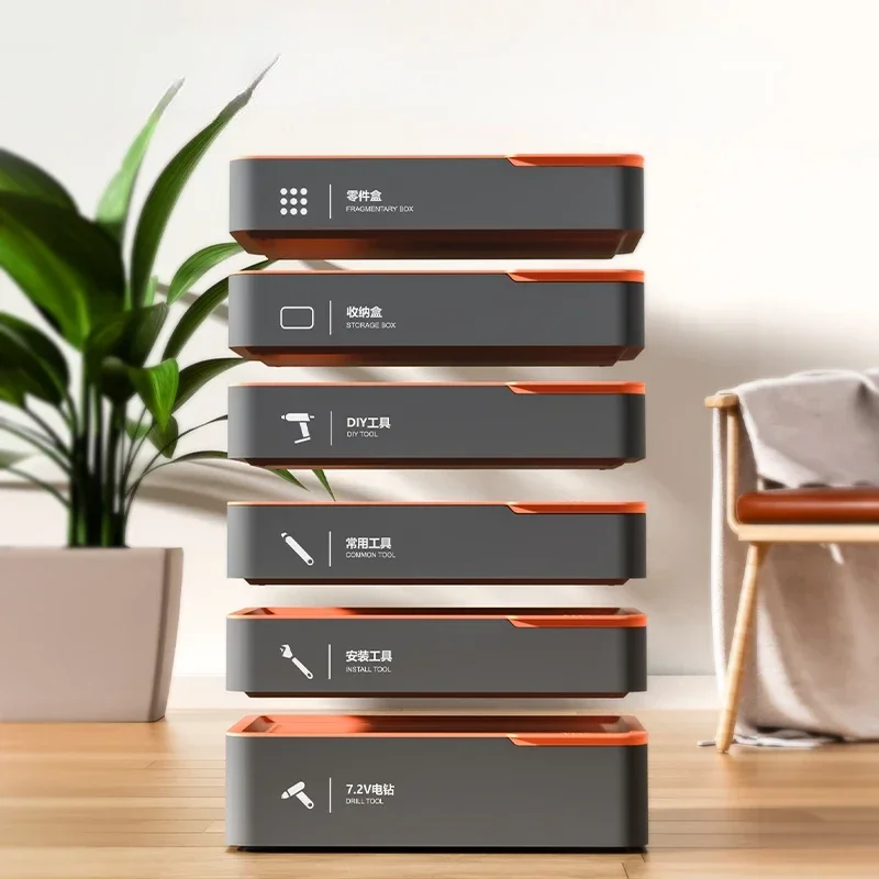 Deli 1 Pcs ABS Electrician Portable Tool Storage Box Multifunction Household Repair Tools Organizer Boxes Parts Toolbox