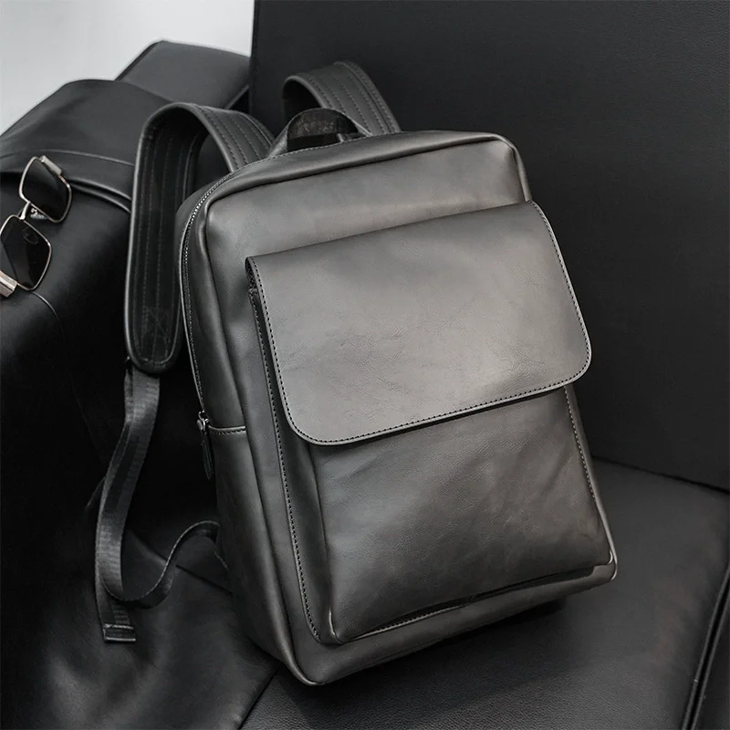 Backpack for Men PU Leather Bagpack Large Laptop Backpacks Male Mochilas Schoolbag For Teenagers Boys