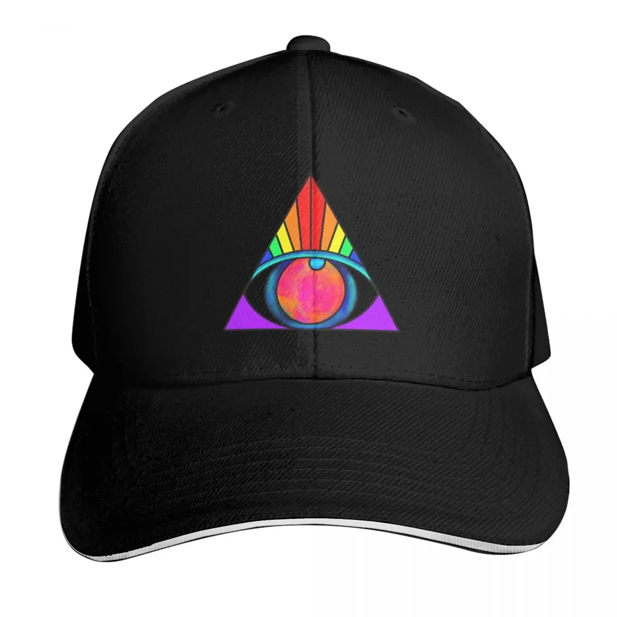 Spectrum of Insight hand drawn Baseball Cap Snapback Flat Bill Strapback Dad Hat Six Panel Structured Crown