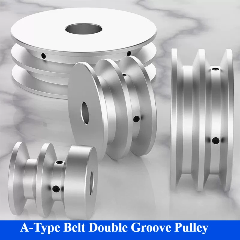 

Клиновой ремень типа А / круглый ремень 10 мм, шкив клинового ремня с двумя канавками из алюминиевого сплава для приводного колеса двигателя, внешний диаметр: 40~100 мм