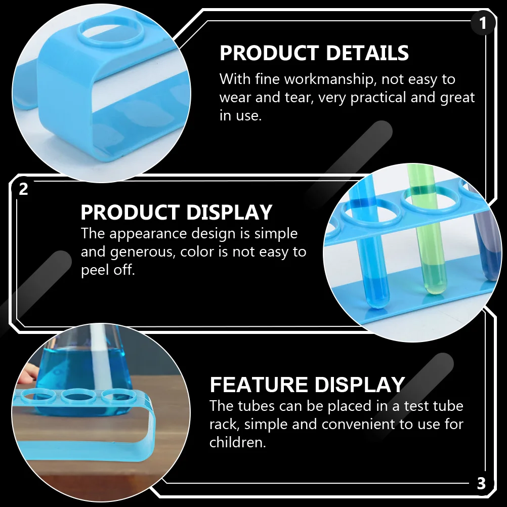 

3Pcs Plastic Test Tube Rack Holder Science Experiment Tube Storage Stand Lab Organizer Science Experiment Rack