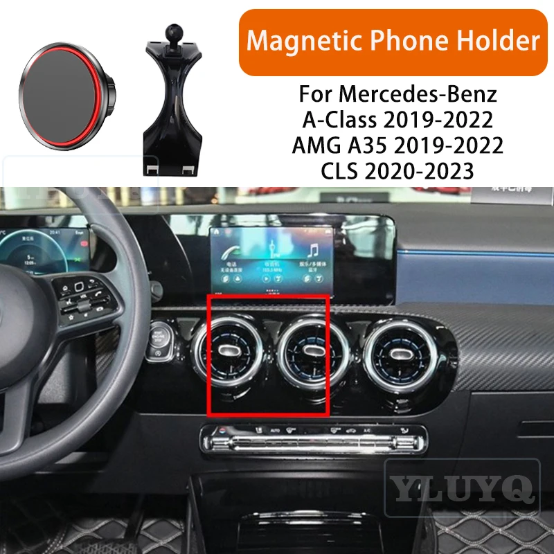 

For Mercedes A-Class W177 V177 2019-2022 GLA Car Magnetic Phone Holder, High-End Ball Head Mount Specifically
