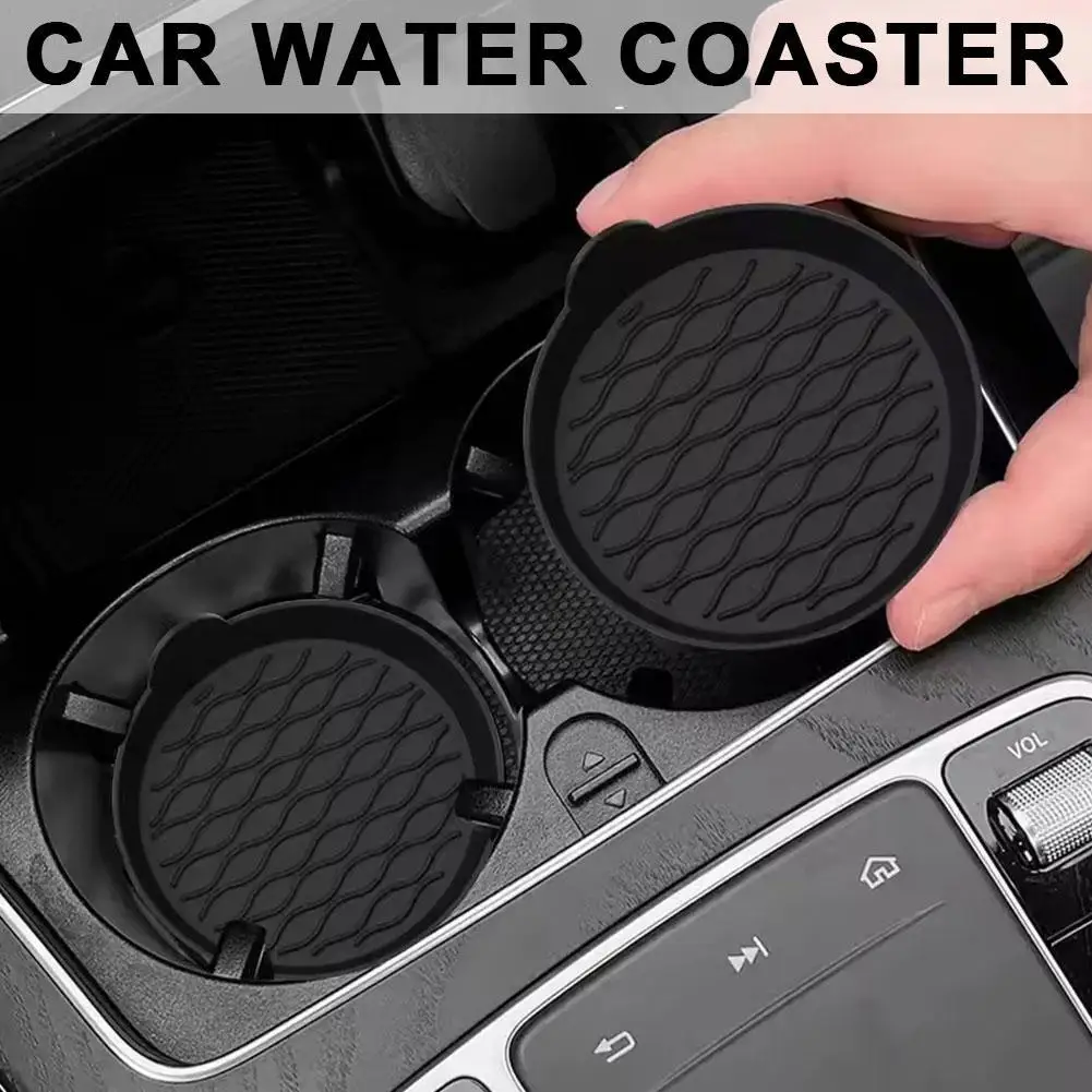 

2pcs Car Auto Cup Holder Anti Slip Insert Coasters Soft Silicone Pads Interior Accessories Universal Fits Most Cups 3.15 Inches﻿