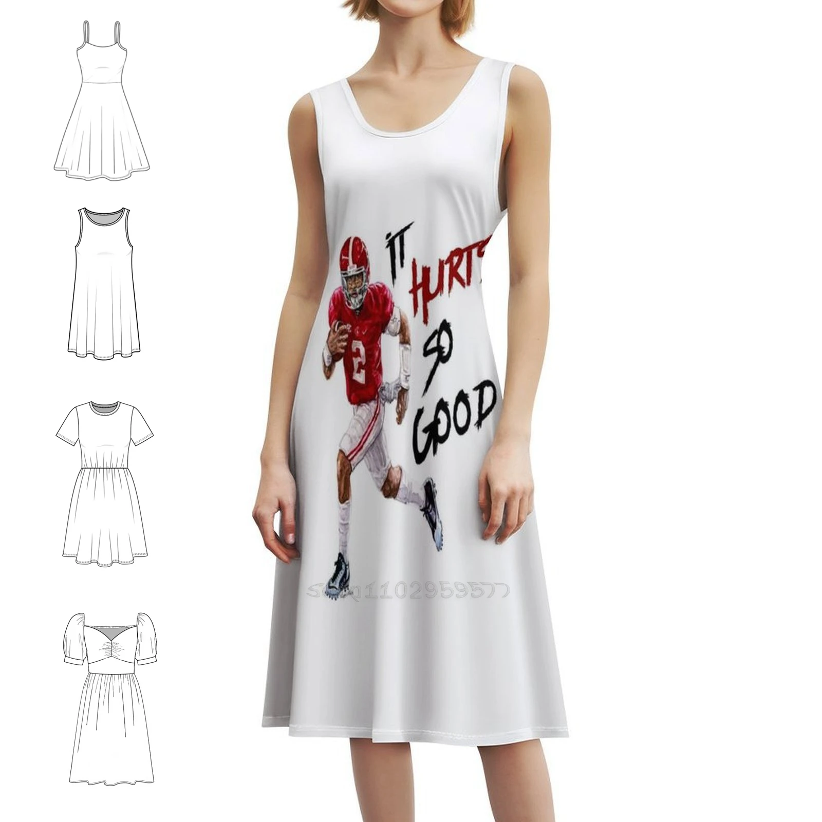 Jalen Hurts Jersey Sexy Vacation Dress For Women Beach Party Birthday Mini Dress 2 Jalen Hurts Birds Nick Saban Qb Gang Female