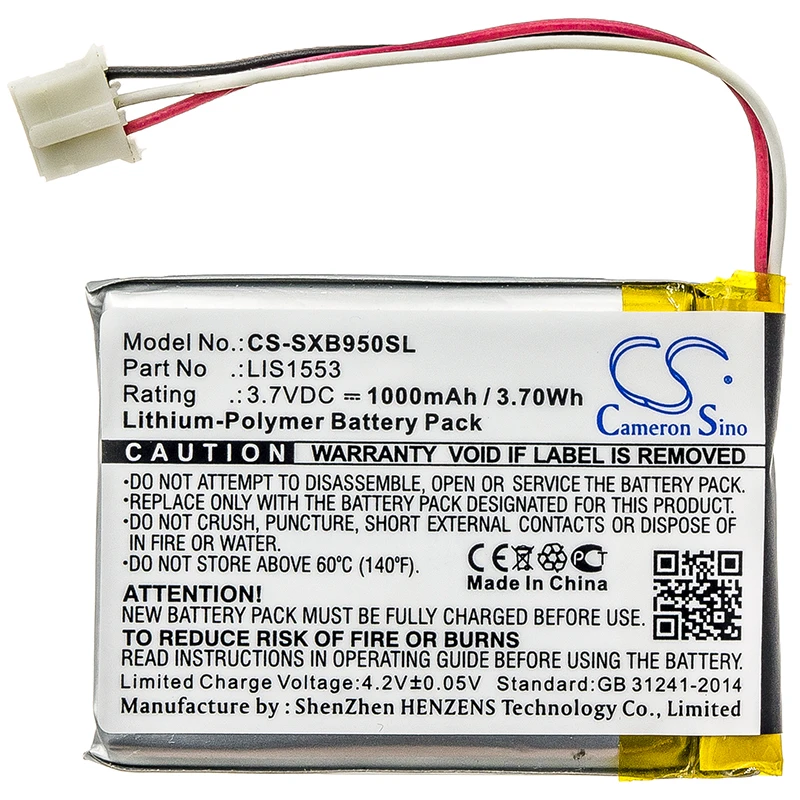 

Wireless Headset Battery For Sony:MDR-XB950N1,WH-CH700N,SRS-WS1,SRS-X1,A-2215-026-A,LIS1553,LIS1553(SY6),LIS1553HNPCS,--1000mAh