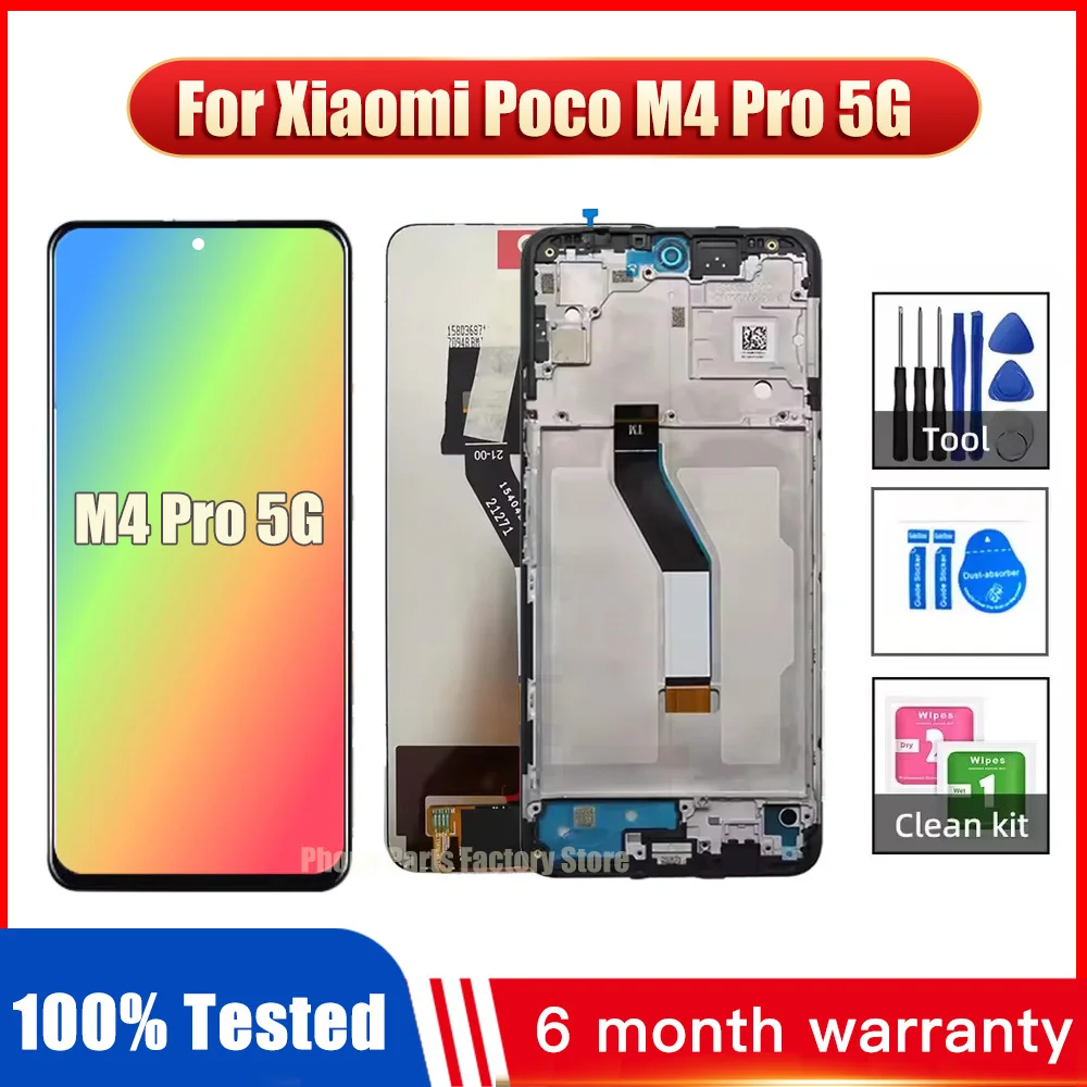 6.6 ''Original pour Xiaomi POCO M4 Pro 5G LCD MZB0BGVI 21091116AG écran tactile numériseur assemblée pour POCO M4Pro 5G LCD