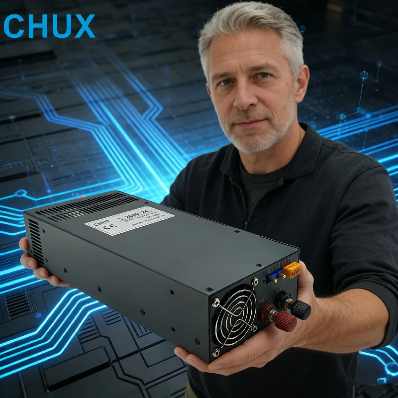 CHUX Adjustable Switching Power Supply 2000W 1500W 1000W DC LED SMPS 12V 24V-90V 220V 300V for Electronic Components Market