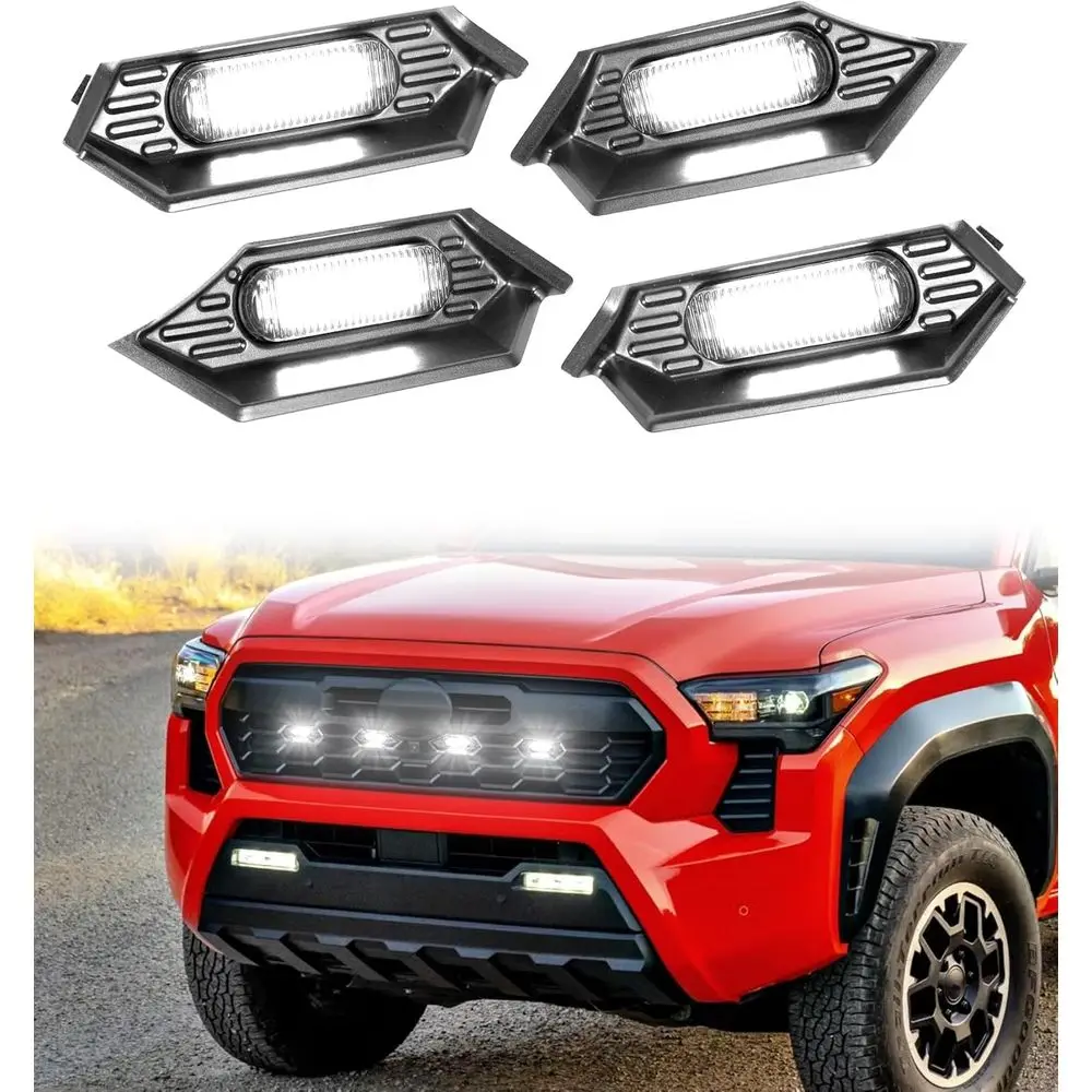 

ront Grille Grill Lights or 2024 2025 TR D O Road Sport OEM Grill Led Grill Light or Accories,White,4PCS (24-O Road-W)