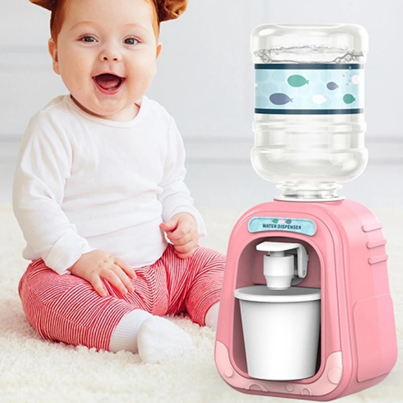 Mini Water Dispenser For Children Kids Gift Cute Cold,Warm Water Juice Drinking Fountain Simulation Cartoon Kitchen Toy