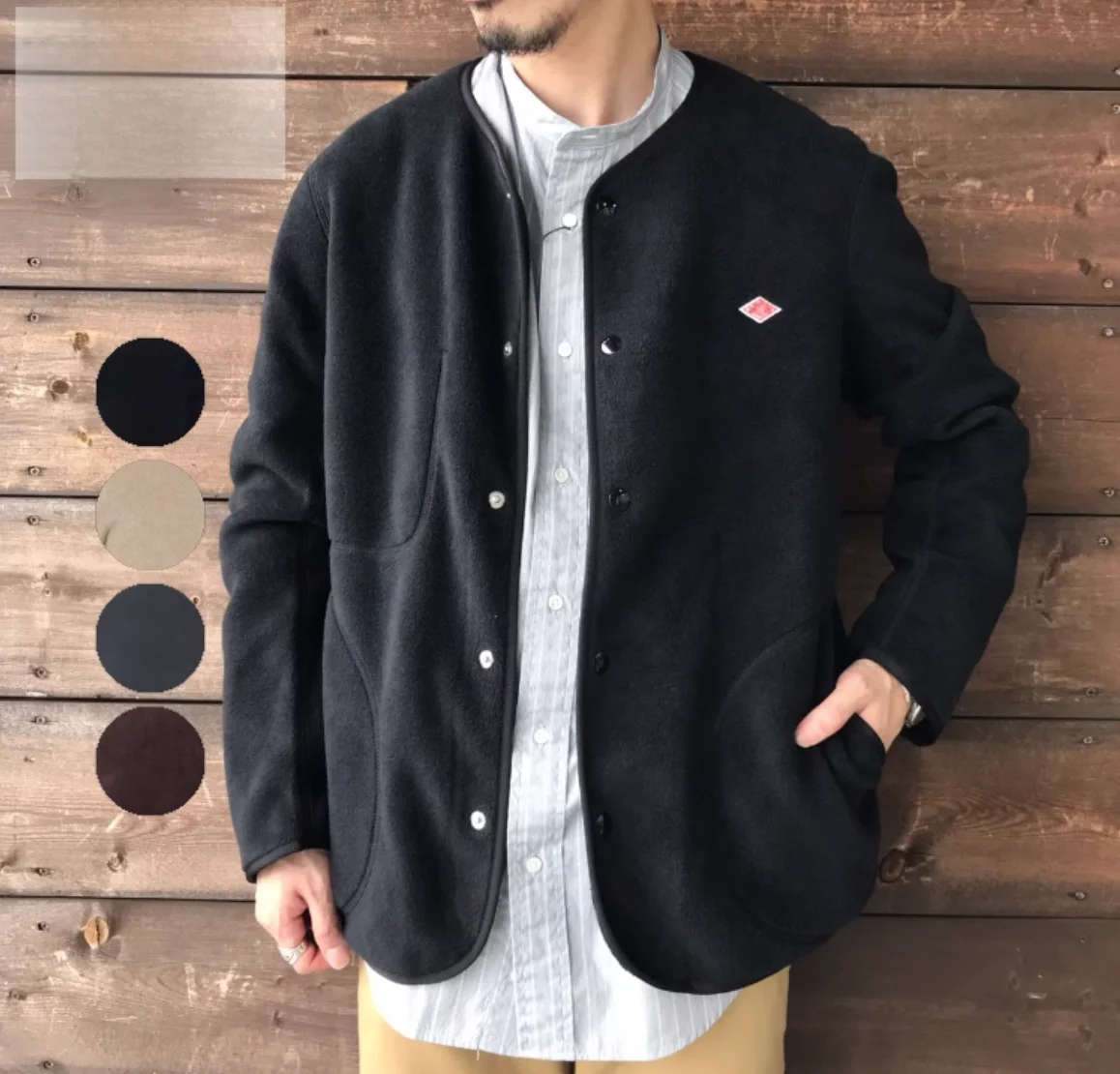 

Men's Pure Color Fce Spring Autumn Jaet Long Sve Loose Fit Warm Open Cardigan Multiple kets Casual Sle