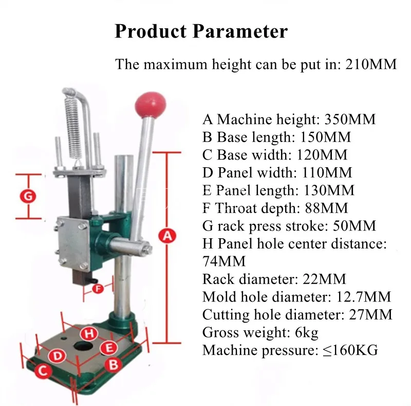 75/100/120MM Small Manual Tea Aluminum Can Capping Machine Commercial Can Bottle Crimper Capper Sealing Packaging Button Machine