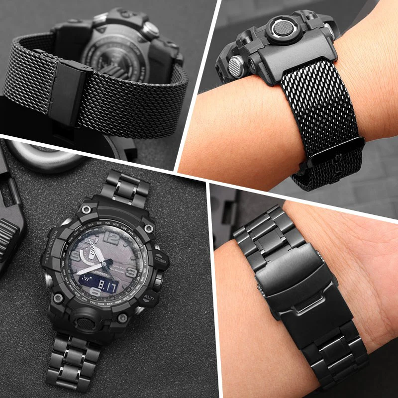 Đồng Hồ Nam Dây Thép Không Gỉ Dây Đeo Đồng Hồ Cho G-SHOCK Đồng Hồ Nam Lớn Bùn Vua Đổi GWG-1000-1A/A3/1A1 GB/GG Thay Thế dây Đeo Đồng Hồ Vòng Tay