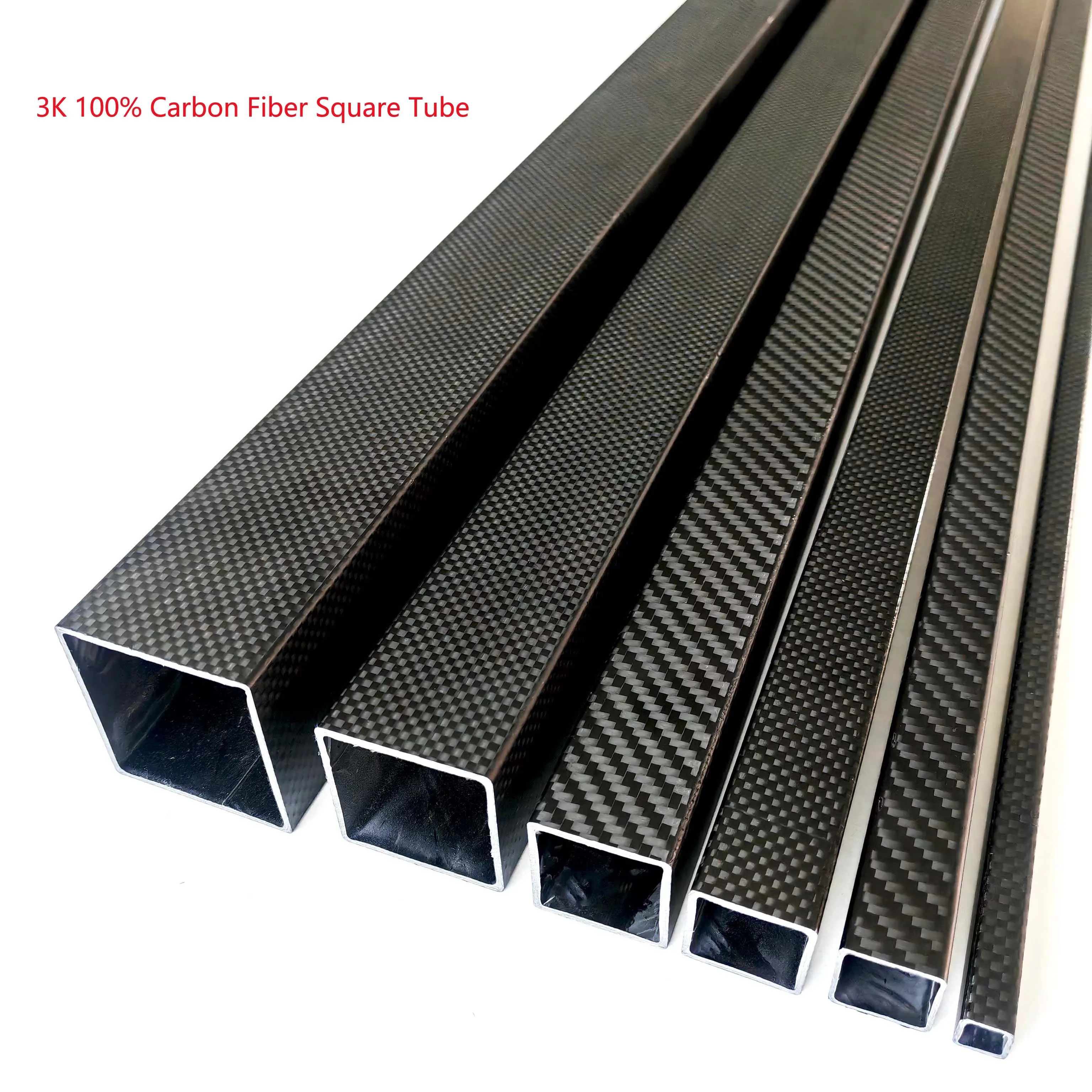 

2Pcs 3K 100% Carbon Fiber Square Tube High Strength Pipe Plain Weave Matte / Twill Weave Matte 10x10mm 12x12mm 14x14mm - 50x50mm