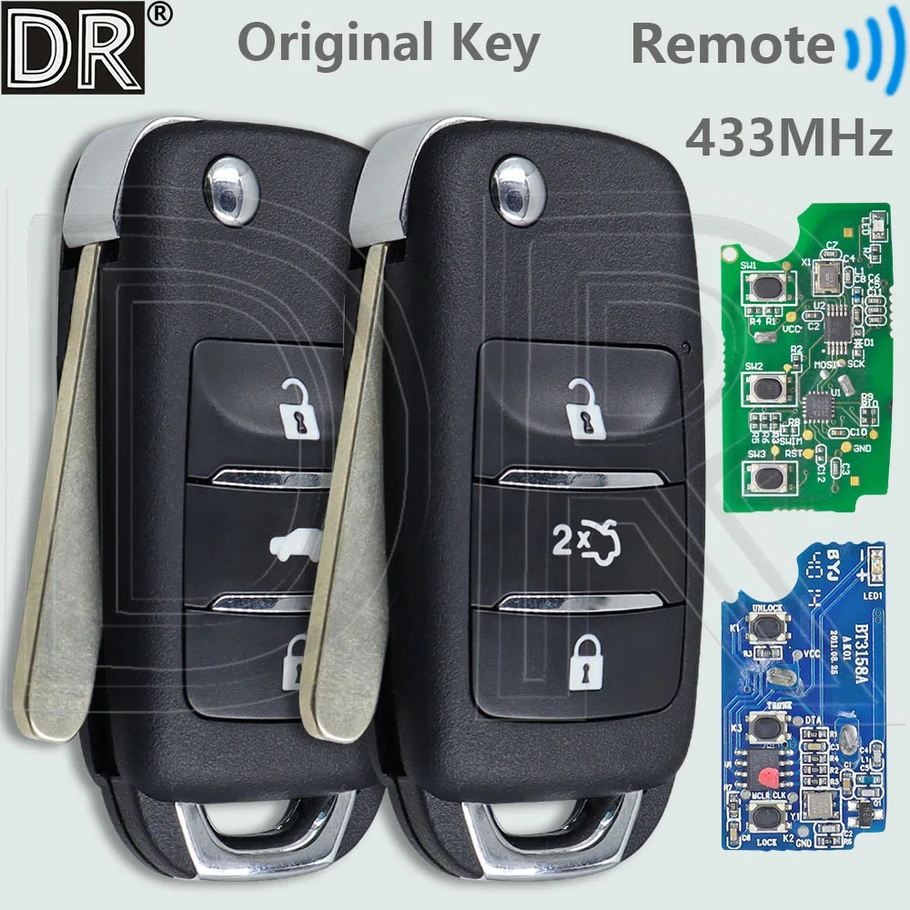 DR Original 433MHz Flip Car Remote Key For Changan Ben Ben E Star V7