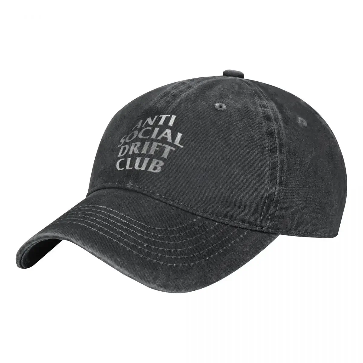 Fan Anti Social Drift Club Washed Denim Baseball Cap Trucker Hats Retro Best Seller