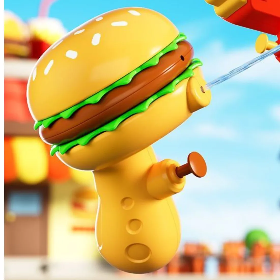 

1 PCS French Fries Hamburger Burger Water Gun Spray Hamburg Water Pump Guns Toy Water Pistol Novelty Kids Toys