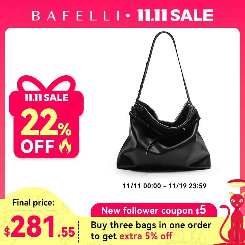 

​ ​ BAFELLI Сумка-тоут подмышки - Мягкая дорожная сумка, кожаная сумка через плечо для женщин, компактный дизайн, легкий кошелек на плечо