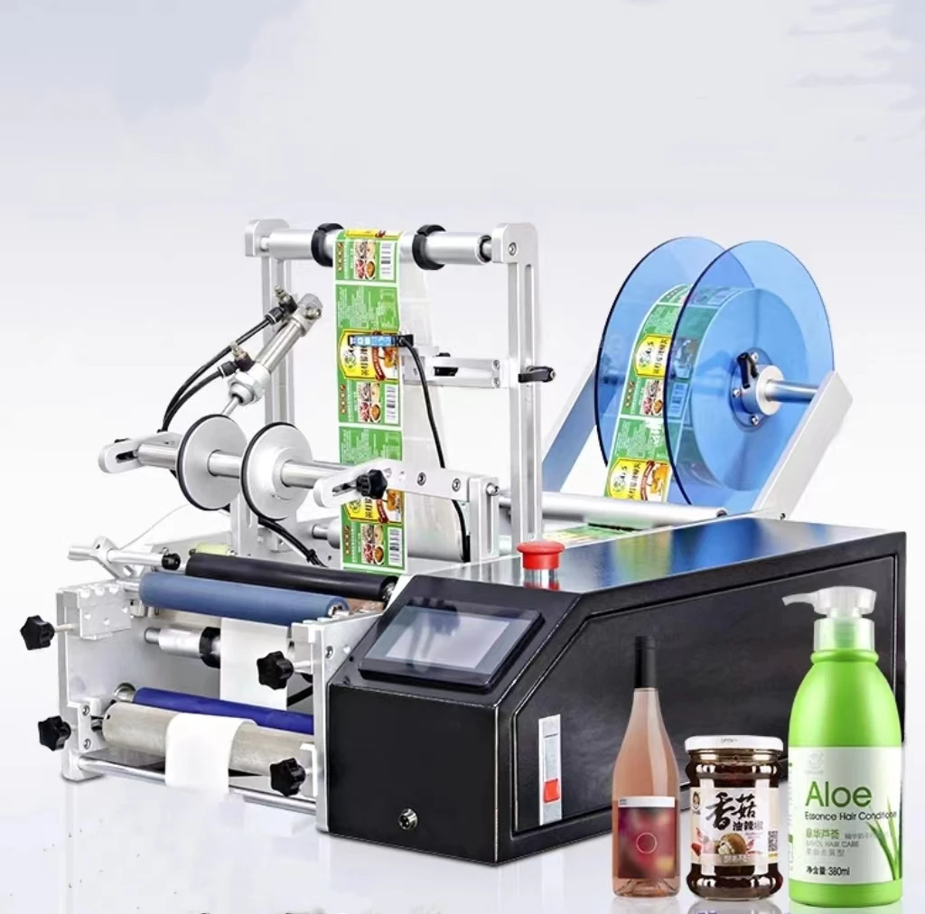 

Manual Semi Automatic Small Adhesive Wine Round Bottle Machine Label Table Top