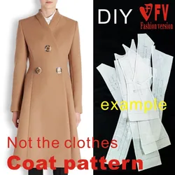 Clothing DIY pattern women's double-breasted coat coat pattern sewing drawing BFY-111
