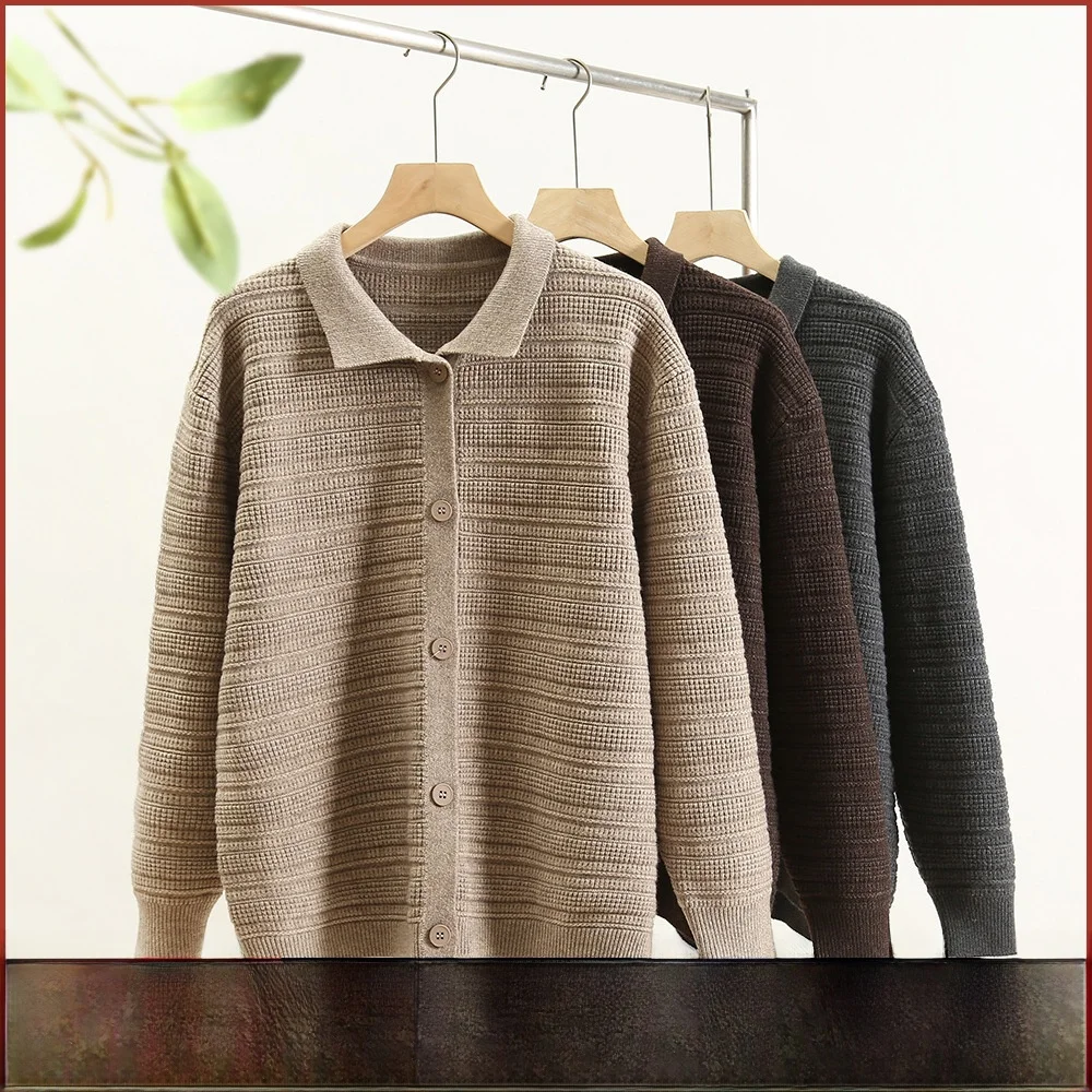 

Faionable Casual Men's Knitted Cardigan Ne Sweater Soft Polyester Blend Autumn Winter Warm Soft Texture Stereo Embro...