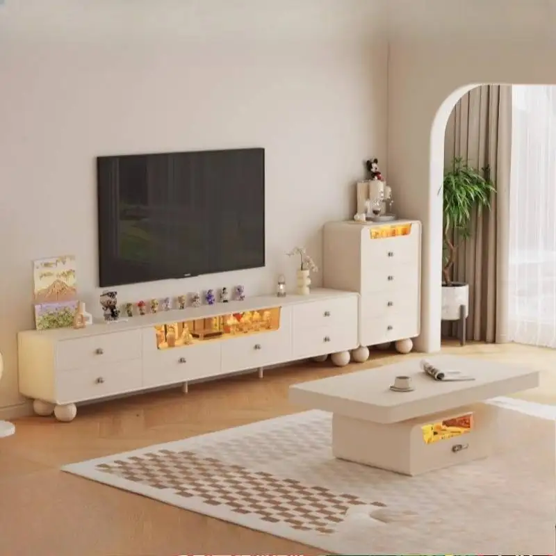 

Storage White Light Tv Cabinet Minimalist Nordic Living Room Tv Cabinet Luxury Designer Long Fernseher Tisch Furniture Home