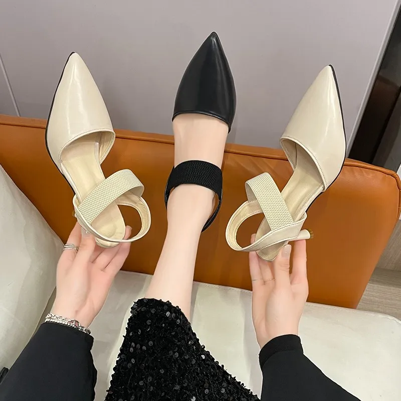 Brand Designer Slingbacks High Heels Pumps Women Pointed Toe Party Shoes for Woman 2024 Summer Thin Heeled Shoes Ladies Zapatos