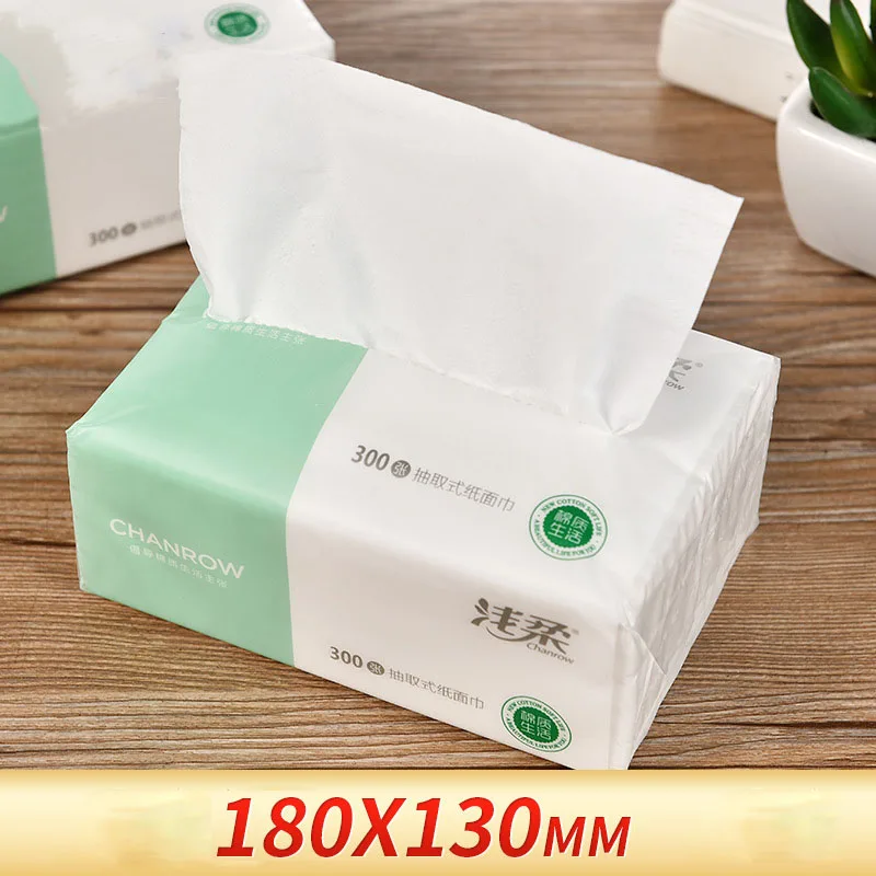 Clean soft tissue household large package whole box Face wet water 3 packs 300 tissue toilet paper