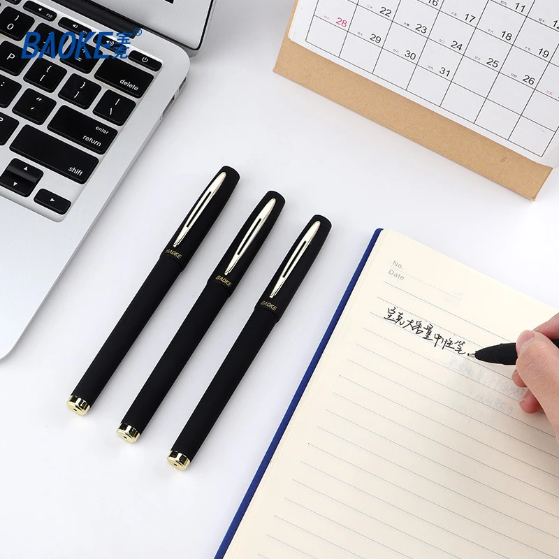 1.0/0.7/0.5mm  Signature Gel Pen Black Blue Practicing Calligraphy Antibacterial Large Capacity Ballpoint Pen Student Stationery