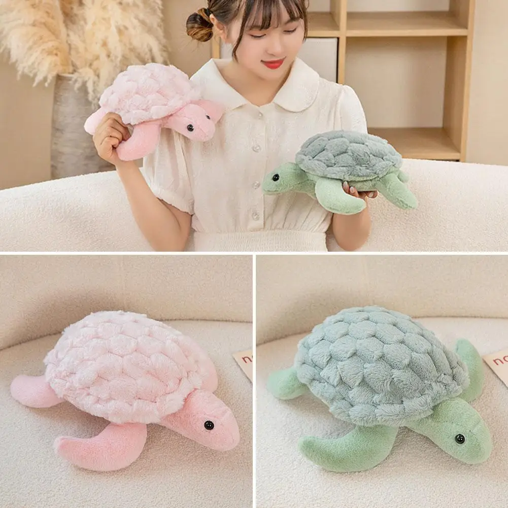 28/38cm Cute Tortoise Plush Toys Soft Sea Turtle Stuffed Animal Pillow Doll For Kids Girls Gifts Green / Pink R3A6