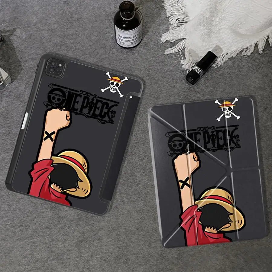 

Чехол-подставка OneS P-ieceS с милым аниме-дизайном Луффи для планшетов iPad Air 4, 5, M3, M2, 1, 2, M4, 11 дюймов, Pro 2025, Pro 11-го, 10-го, 9-го, 8-го, 7-го поколений