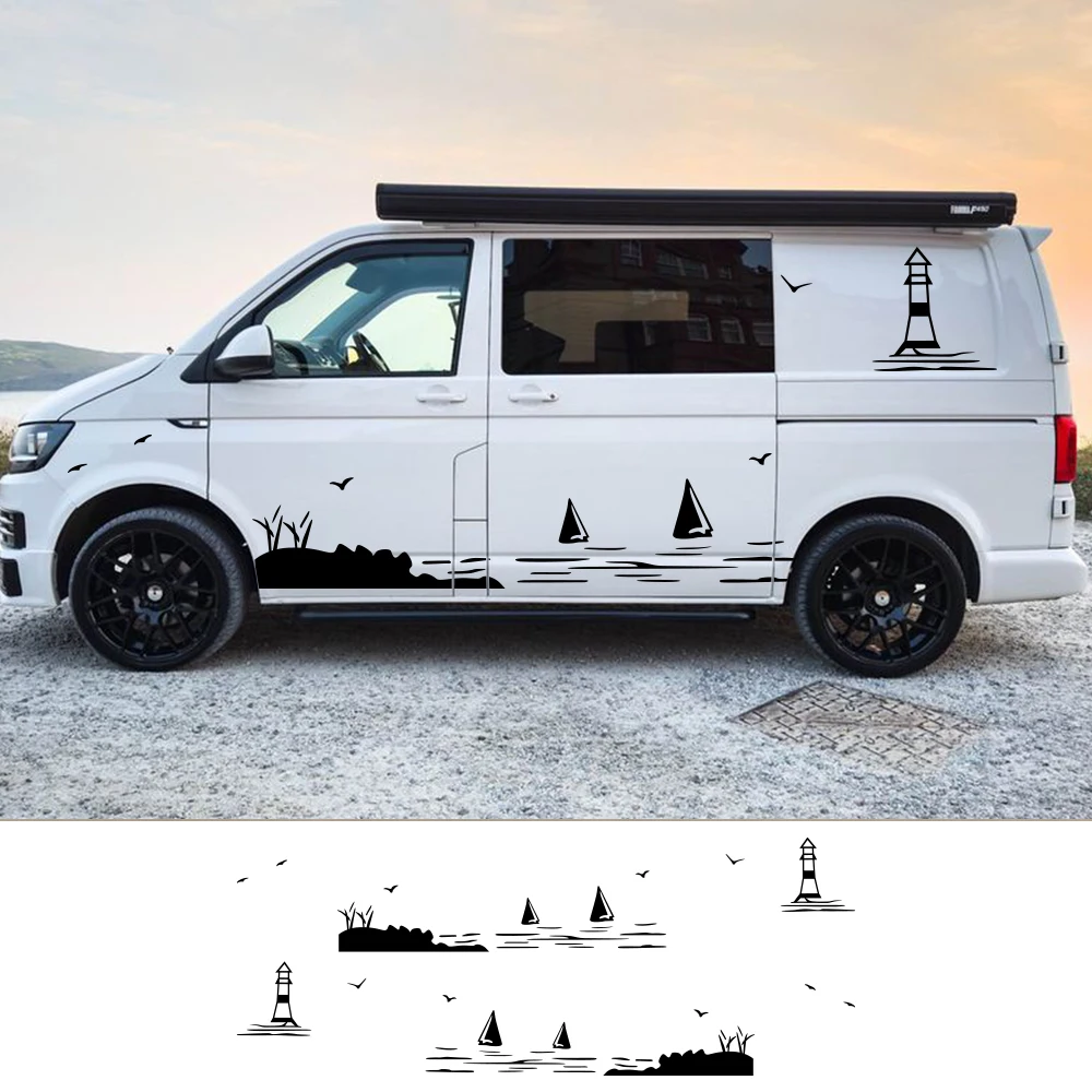 

Car Body Side Stickers For Volkswagen VW Transporter T4 T5 T6 Multivan Caravelle Camper Van Graphics Decals Auto Accessories