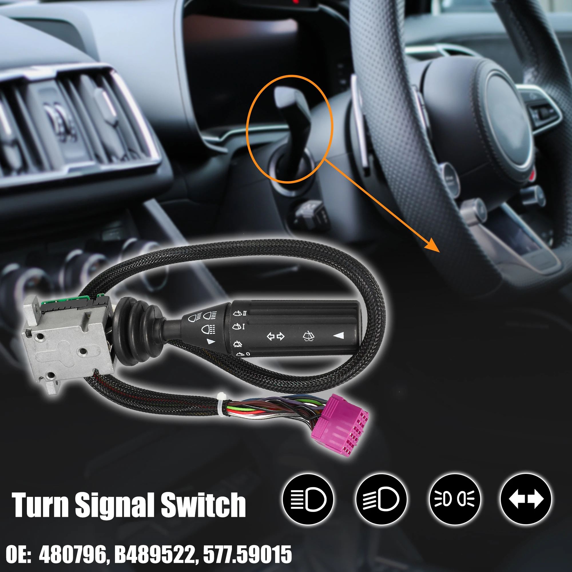 

X Autohaux Автомобильная рулевая колонка, переключатель сигнала поворота, рычажный переключатель круиз-контроля 480796/B489522/57759015 для аксессуаров Kenworth