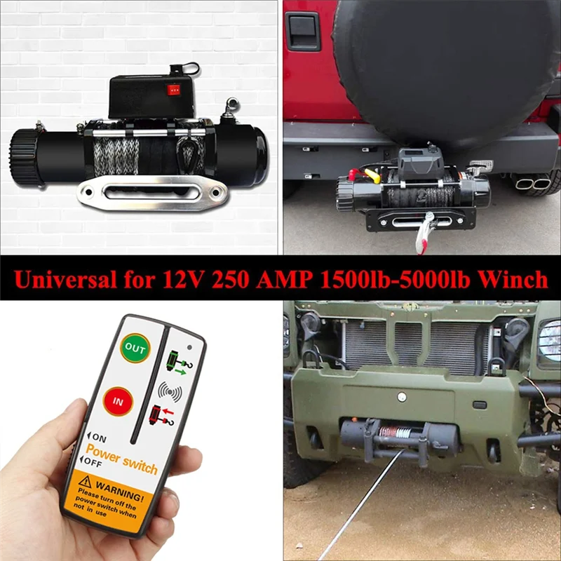 

For Jeep ATV SUV Truck Compatible Electric Winch Wireless Remote Control Switch Kit Universal System