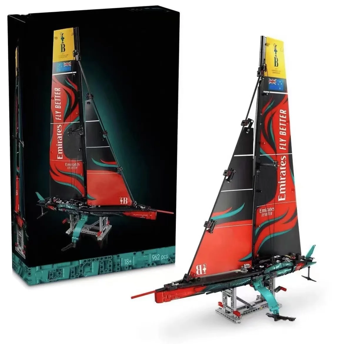 

Technical Emirates Team New Zealand AC75 Yacht Building Blocks Set Classic 42174 Sailing Yachts Model Toys Birthday Gift for Kid