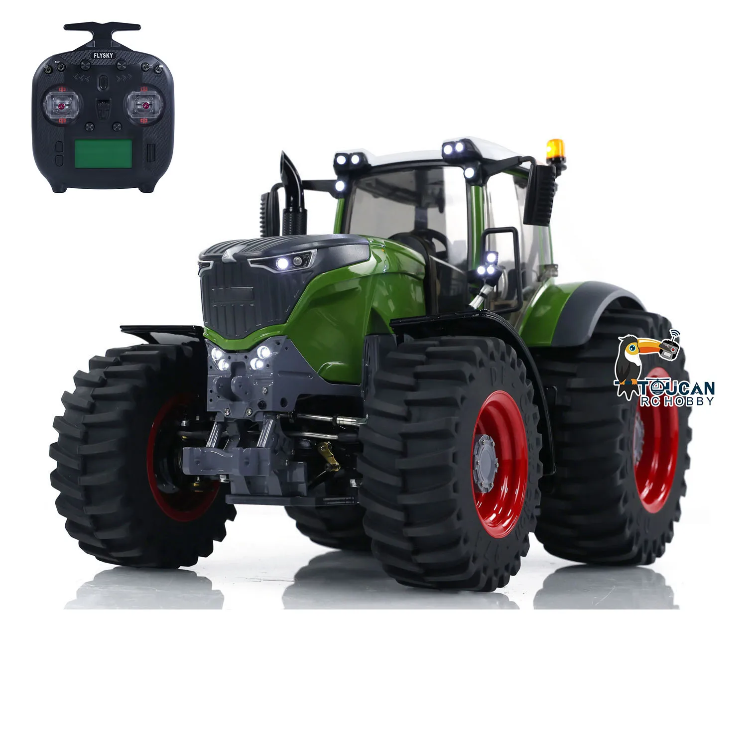 LESU 1050 RC 1/16 Tractor RTR 4X4 Assembled Painted Metal Chassis Model with Light Sound Differential Lock Cabin Servo RC Toys