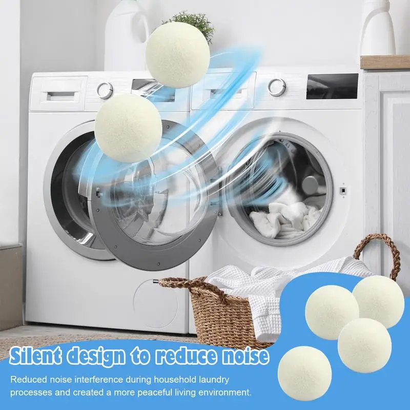 4PCS Wool Dryer Balls Fabric Virgin Reusable Softener Laundry 6cm 8cm Dry Kit Ball Practical Home Washing Balls Wool Dryer Balls