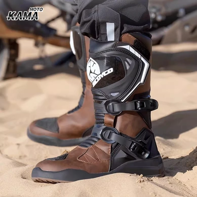 Waterproof Motocross Boots Professional Protective Motorcycle Boots Non-slip Racing Off-road Shoes Wear-resistant All Seasons