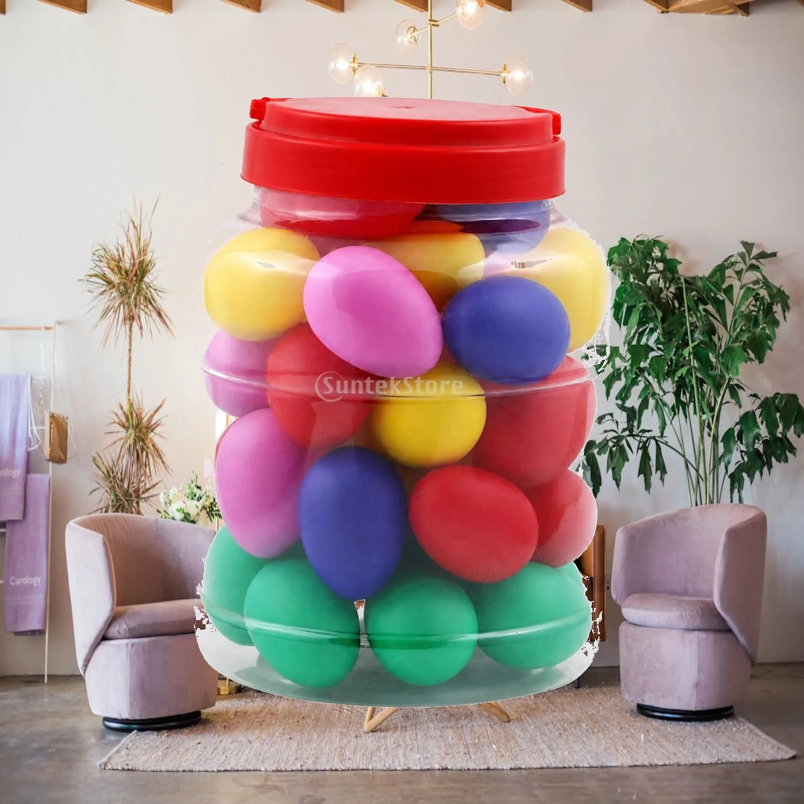 40 Pieces Children's Percussion Shaker with Storage Container Colorful Egg-Shaped Rattle Musical Instruments Rattle-to-Play